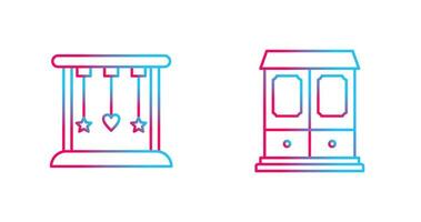 Cradle and Wardrobe Iconv vector