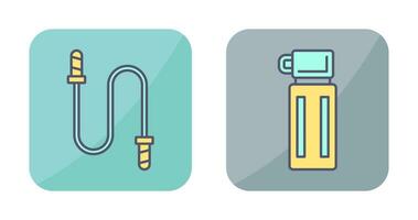 Jumping Rope and Thermos Icon vector