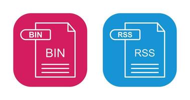 BIN and RSS Icon vector