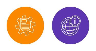 cogwheel and world Icon vector