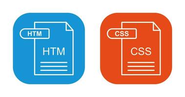 HTM and CSS Icon vector