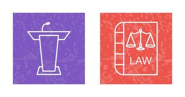 Podium and Law Icon vector