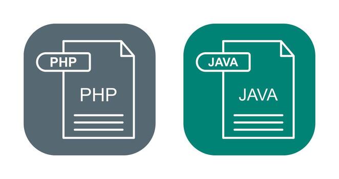 PHP and Java Icon vector