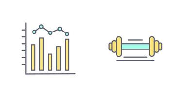 Histogram and Weight Icon vector