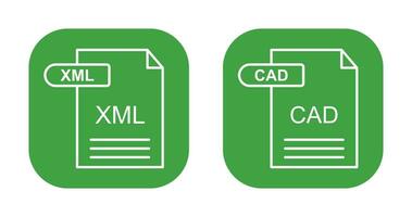 XML and CAD Icon vector