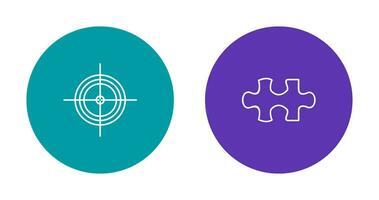 Target and Puzzle Piece Icon vector