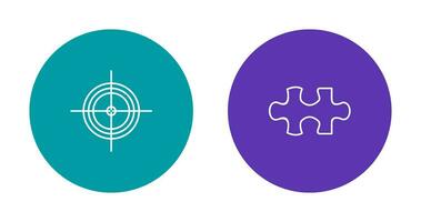 Target and Puzzle Piece Icon vector