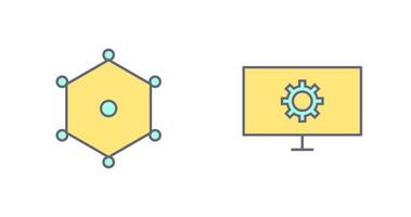 nodes and network setting  Icon vector