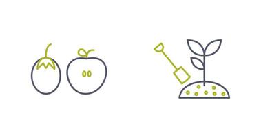 Fruits and Vegetables and Plantation Icon vector