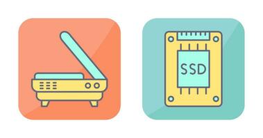 Scanner and Hard drive Icon vector