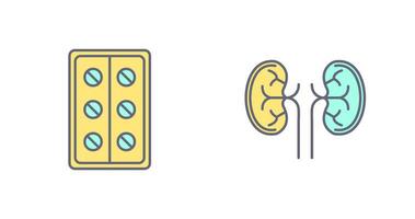 Pills and Kidney Icon vector