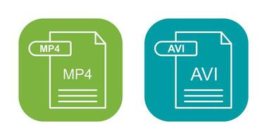 MP4 and AVI  Icon vector