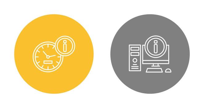 reloj y computadora icono vector