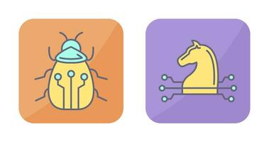 Bug and Trojan Icon vector