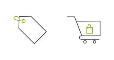 tag and cart  Icon vector