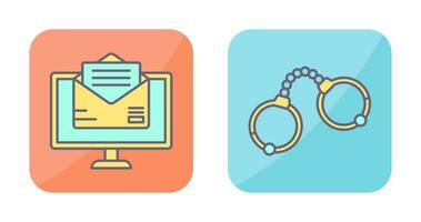 Mail and Handcuffs Icon vector