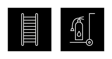 ladders and Moveable extinguisher Icon vector