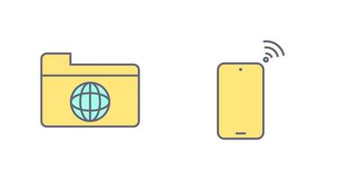 network folder and connected device Icon vector