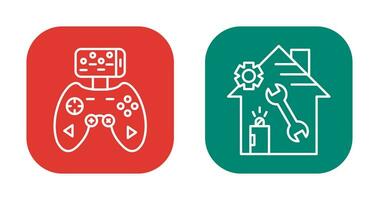 Game Controller and home repair Icon vector