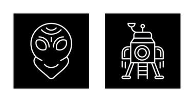 alien and lander Icon vector