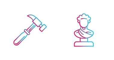 Hammer and Statue Icon vector