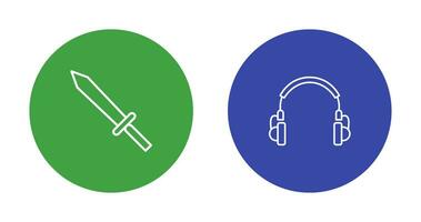 Headphones and Sword Icon vector