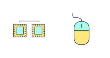 processors connected and mouse Icon vector