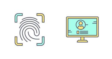 Log and Finger Print Icon vector