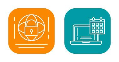 Internet Security and Calendar Icon vector