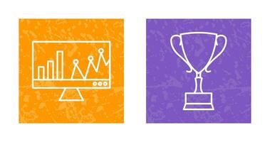 Online Stats and Award Icon vector