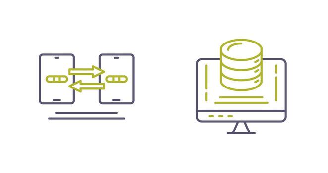 Data Synchronization and Data Storage Icon vector