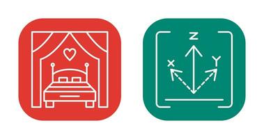 Bed and Axis Icon vector