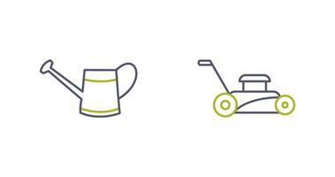 Watering tool and Lawn Mower Icon vector