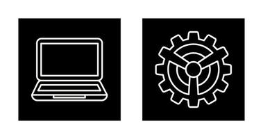 Laptop and Setting Icon vector