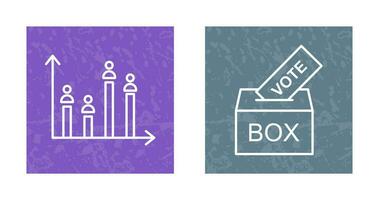 Giing Vote and Candidate and Graph Icon vector