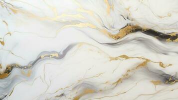 Elegant Top View of Shiny White and Gold Marble Background, A Luxurious Surface with Expensive Details, Perfect for Opulent Interior Design and Decor, Product Mockup Background, Ai generative photo