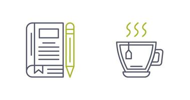 Tea and Diary Icon vector