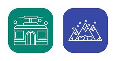 Mountain and Cable Car Icon vector