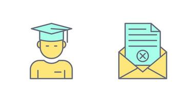 Graduate Student and Rejection Of A Letter Icon vector