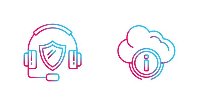 llamada centrar y nube informática icono vector