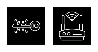 llave y Wifi icono vector