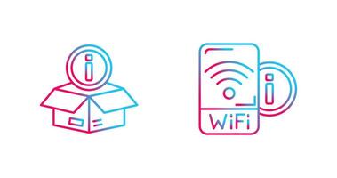 Wifi señal y caja icono vector