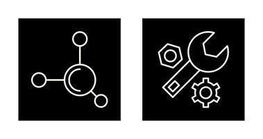 Molecule and Wrench Icon vector