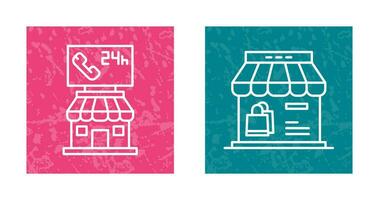 24 Hour and Store Icon vector