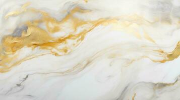 Elegant Top View of Shiny White and Gold Marble Background, A Luxurious Surface with Expensive Details, Perfect for Opulent Interior Design and Decor, Product Mockup Background, Ai generative photo