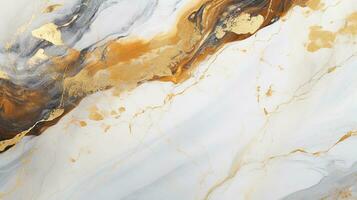 Elegant Top View of Shiny White and Gold Marble Background, A Luxurious Surface with Expensive Details, Perfect for Opulent Interior Design and Decor, Product Mockup Background, Ai generative photo
