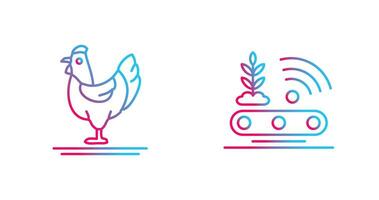 Poultry and Conveyor Icon vector