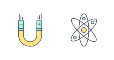 Atom and Magnet,attraction Icon vector