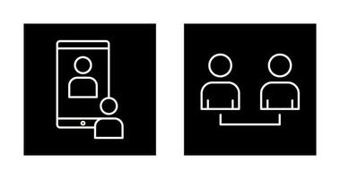 vídeo llamada y conectado los usuarios icono vector