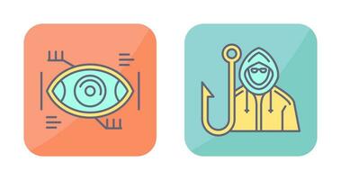 Eye Recongnition and Phishing Icon vector